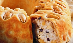 yufkalı bademli pilav