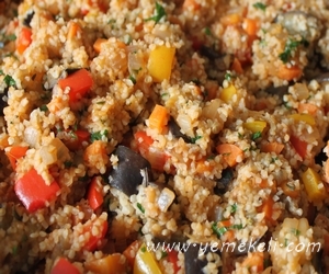 patlıcanlı bulgur pilavı