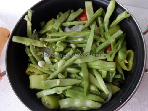 zeytinyağlı fasulye dizmesi tarifi