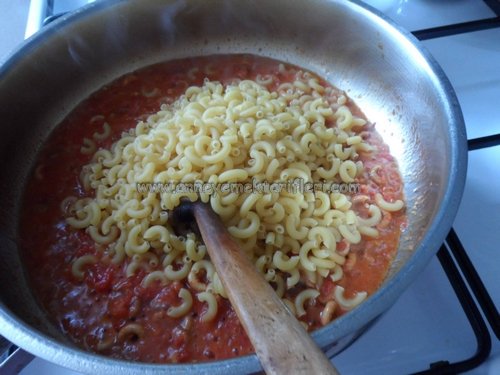 resimli domatesli makarna