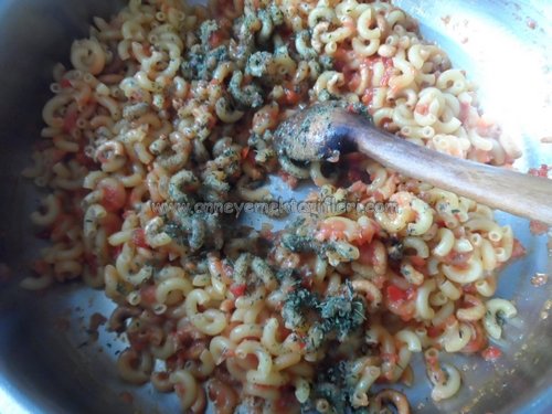 anlatımlı domatesli makarna