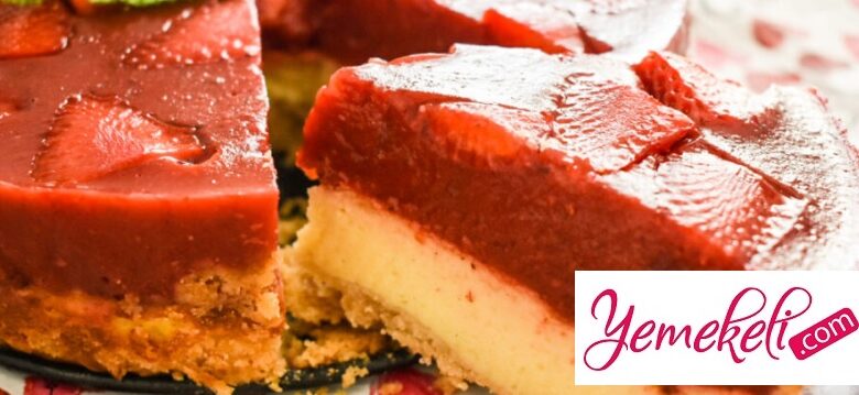 Vegan çilekli cheesecake